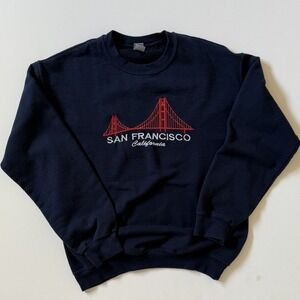 San Francisco Navy Blue Crewneck Sweatshirt |‎ Cotton Pullover | Size Medium